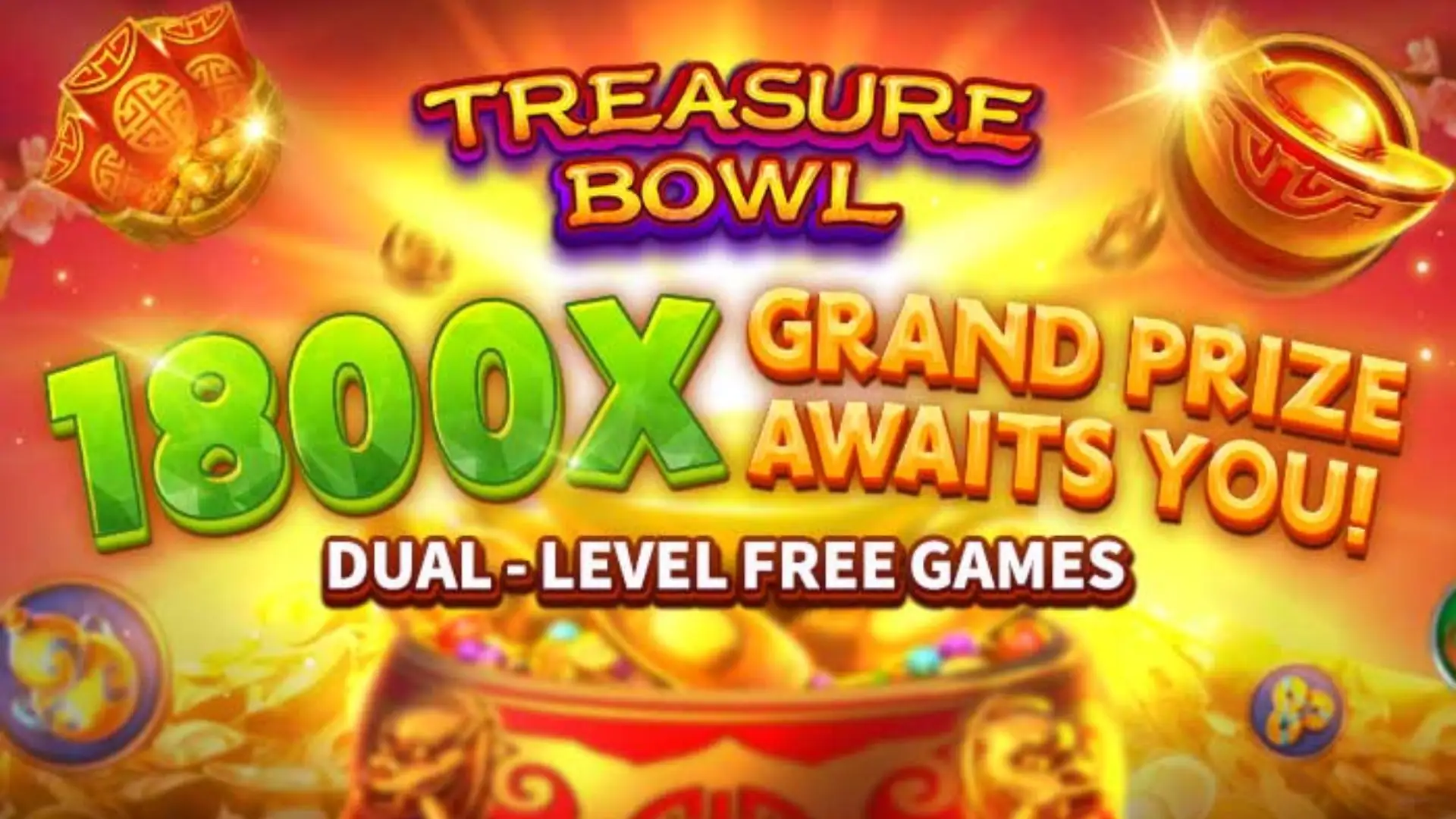 Multiplicadores Treasure Bowl 27b - 7777x Máximo com Tigela Dourada